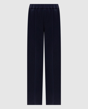 Moncler Blue pants with logo patch L20938H0000289A66