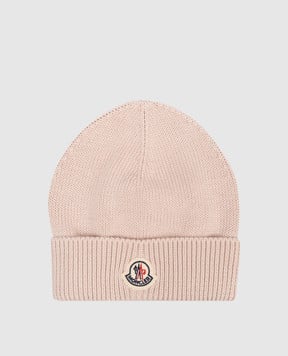 Moncler ENFANT Children's pink hat with logo L19513B00006M2861