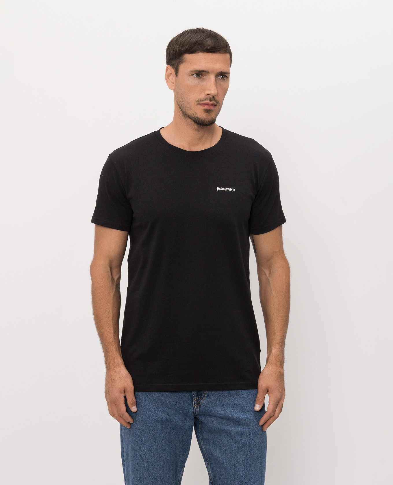 Set of black T-shirts with contrasting logo