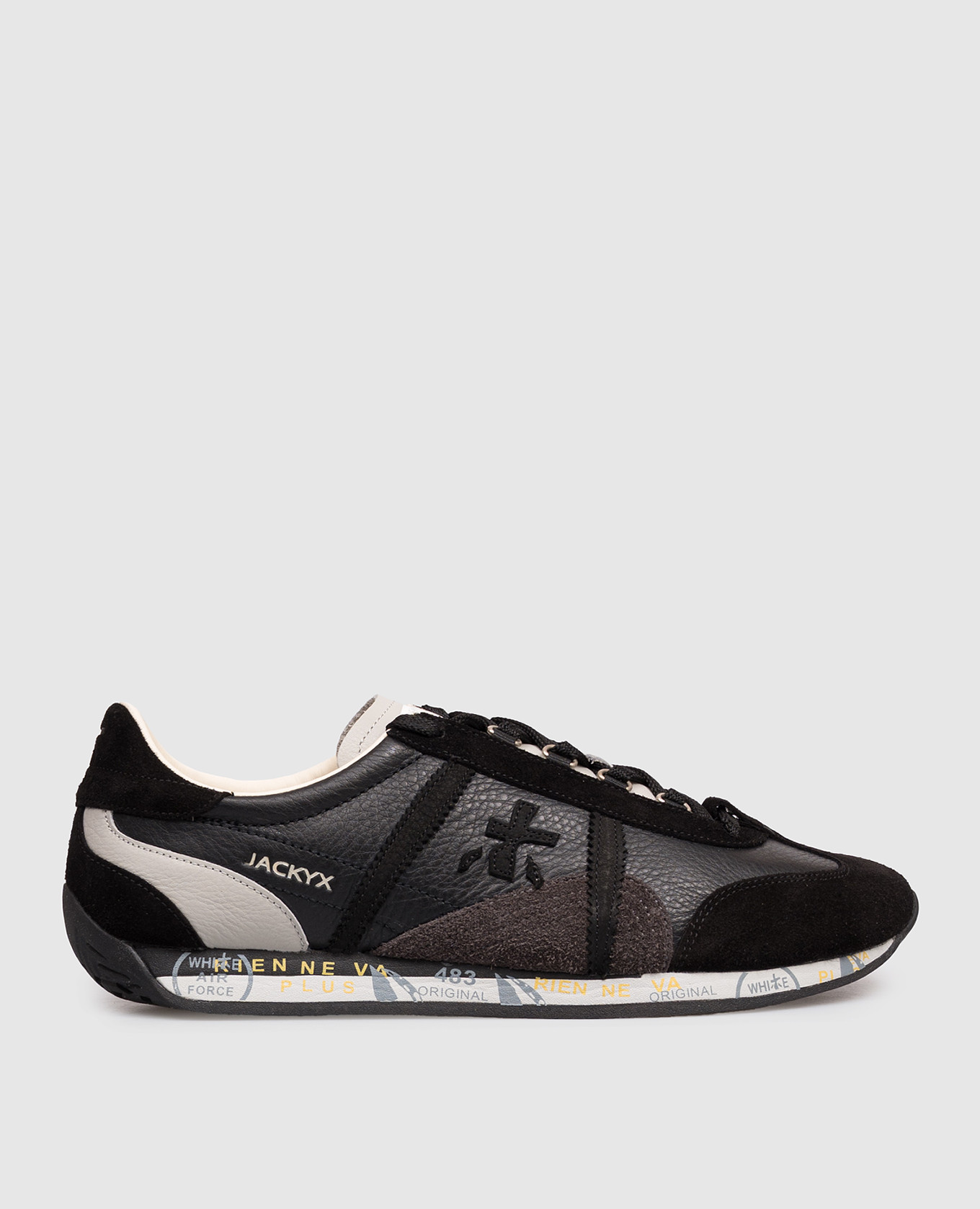 Jackyx black leather sneakers