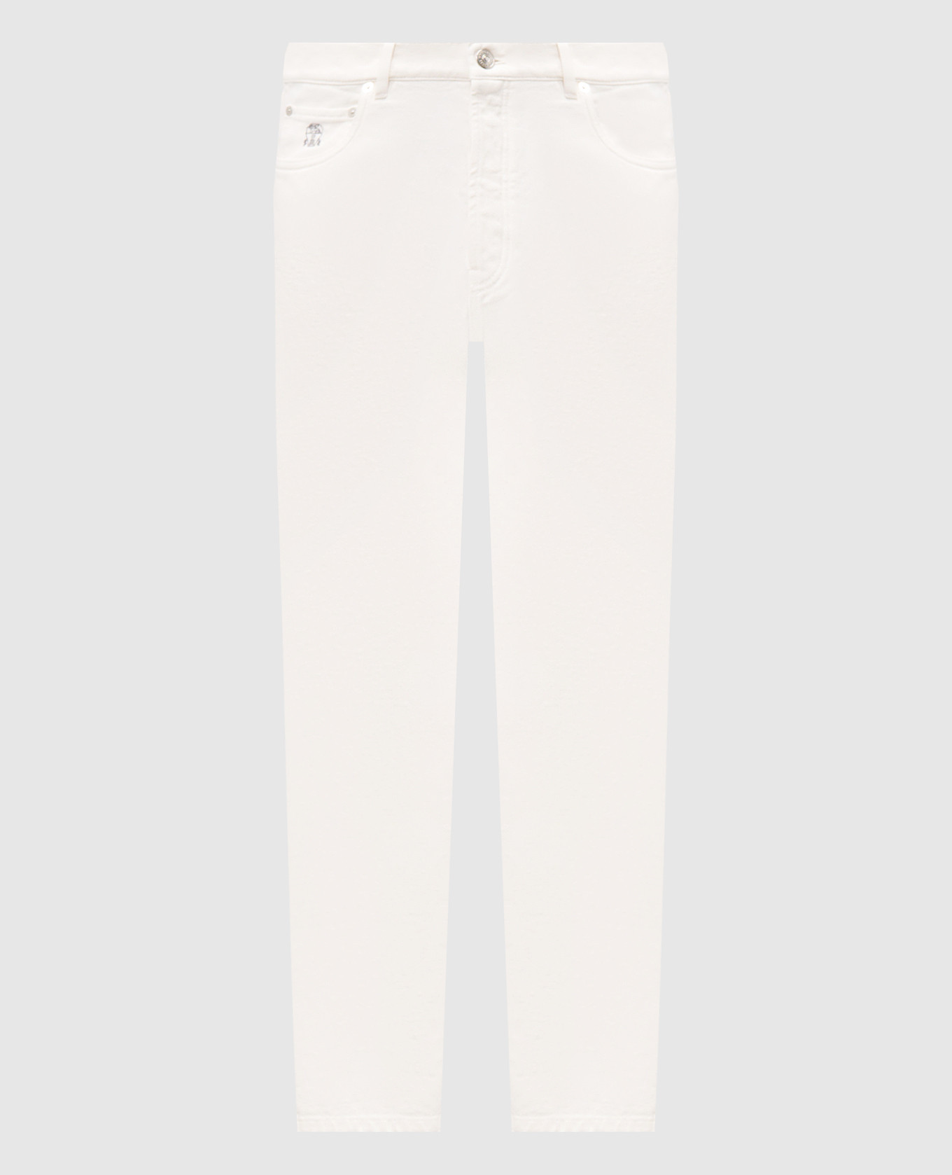 White jeans with logo