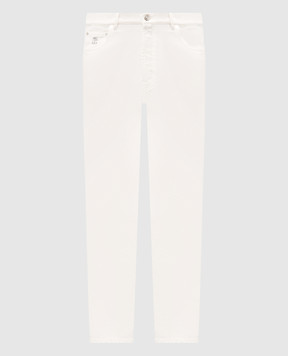 Brunello Cucinelli White jeans with logo M237PO1090