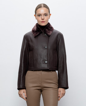 JOSEPH Liri burgundy sheepskin coat JF010066