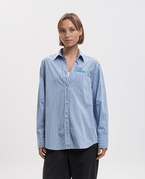 Palm Angels Palm Sway blue striped shirt PAWGA002FB001