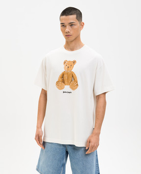 Palm Angels Ivory Bear T-shirt PMAA109S26JER00A