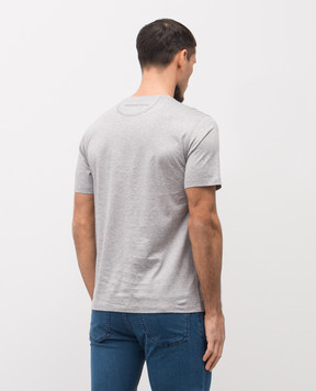 Stefano Ricci Grey melange T-shirt with embroidered logo MNH6104960TE0001