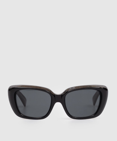Schwarze Sonnenbrille mit Logodruck