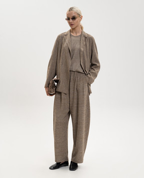 BOBOUTIC Brown cashmere, silk and hemp t-shirt 5001
