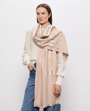 Twinset Beige striped scarf 262TO5170