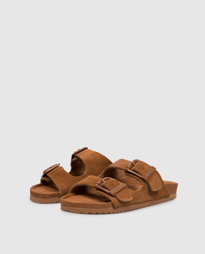 Colors of California Brown suede flip-flops SLOFI HCBIO56N