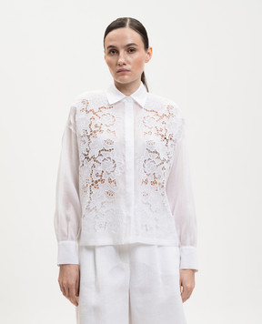 Max Mara CALI white shirt with embroidered frame MSTCALI