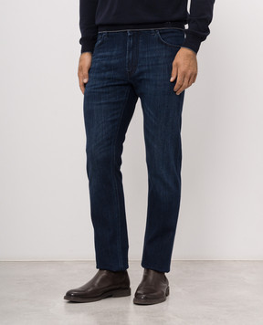 Stefano Ricci Blue jeans with a worn effect MST63B1180T0228