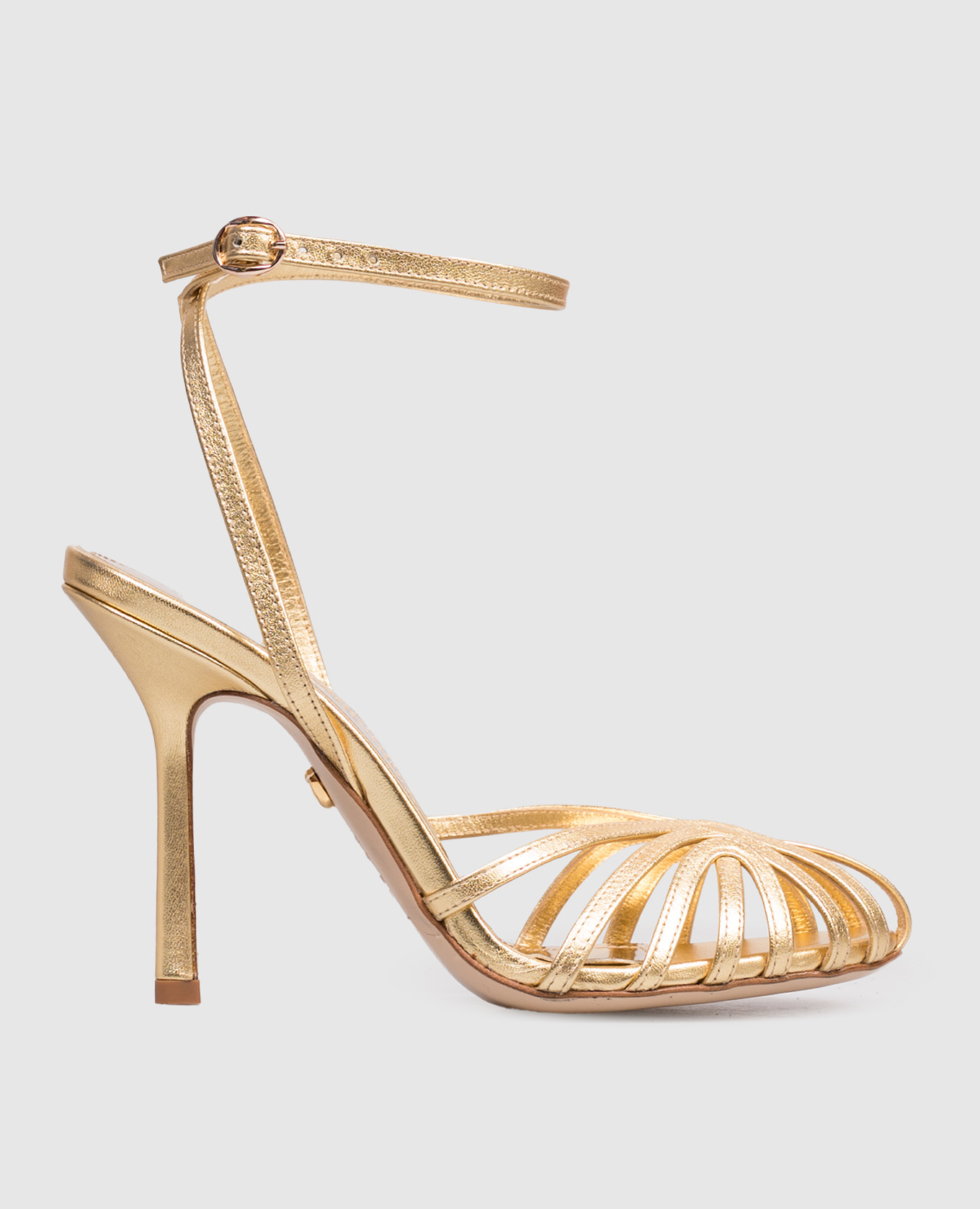 Golden leather sandals