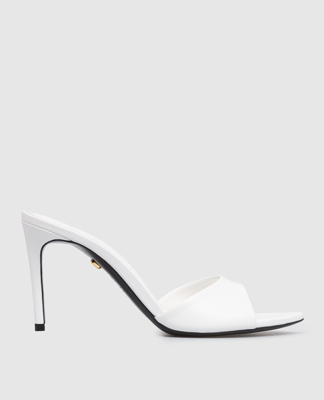White leather mules