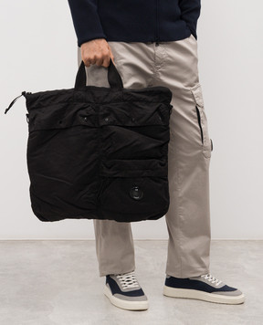 C.P. Company Black bag with logo patch MAC042A005269G