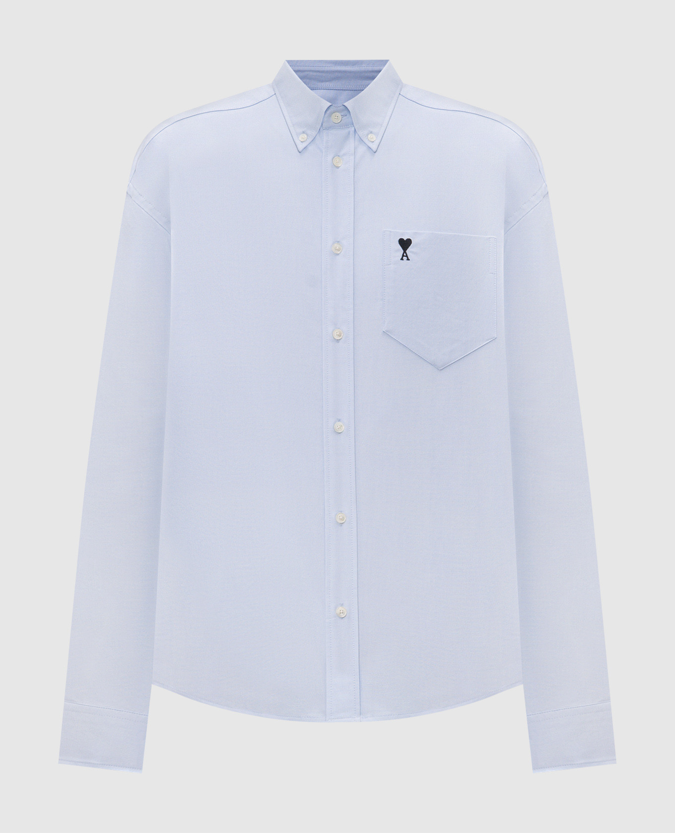 Blue shirt with embroidered emblem Ami Paris