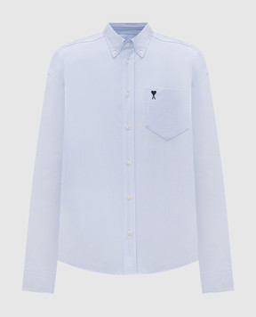 Ami Paris Blue shirt with embroidered emblem HSH822CO0031
