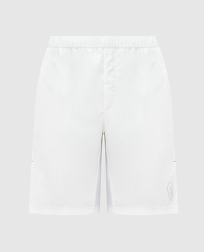 Brunello Cucinelli White shorts with logo print MB4223590T