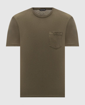 Tom Ford Khaki T-shirt with silk JCS022JMC084