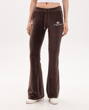 Sporty & Rich Juicy brown velour sweatpants PA067716689BR03