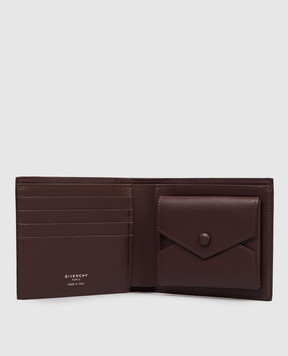 Givenchy Brown leather wallet with logo print BK60GUK21M