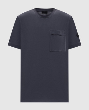 Moncler Grey T-shirt with logo print L20918C0005689B8Q