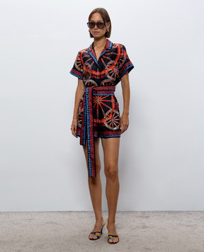 Dolce&Gabbana Black silk shorts with branded print FTDL5TGDDTI