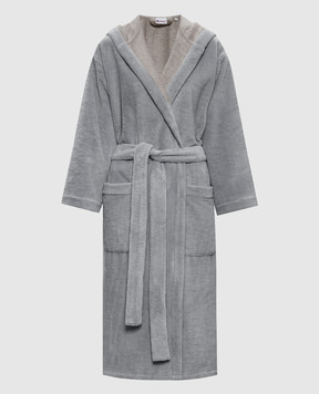 Symbol Home Grey terry robe with hood BAMBOOSPONGEBATHROBE