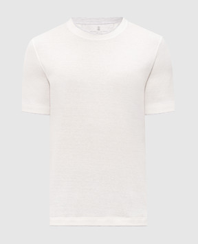 Brunello Cucinelli Ivory linen T-shirt MW8357427