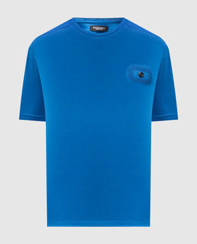 Stefano Ricci Blue T-shirt with embroidered logo MNH6104960TE0001