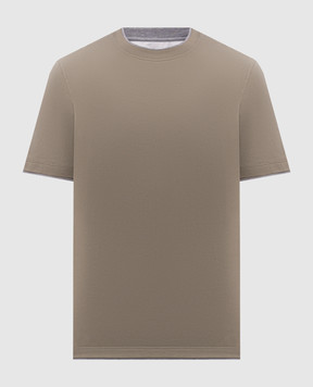 Brunello Cucinelli Khaki layered T-shirt M0B137427