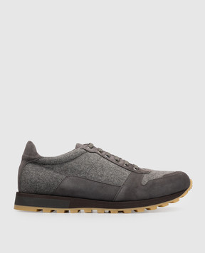ISAIA Gray combination sneakers RUNB07PLT07