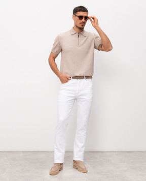 Pini Parma White jeans with logo patch PINIJEAWHI