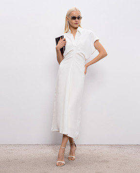 Brunello Cucinelli White linen dress with monil chain MH126A5426