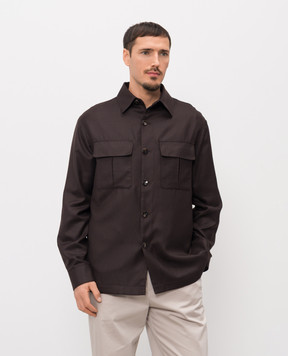 Agnona Brown cashmere and silk shirt jacket TS11U2YU7049