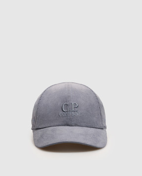 C.P. Company Children's blue corduroy cap with logo embroidery CSX005LVA08