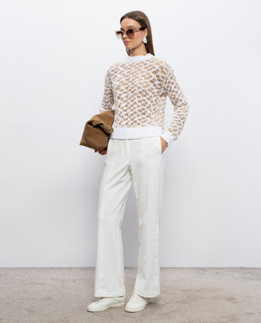 Peserico White jumper with linen A99103F039308A