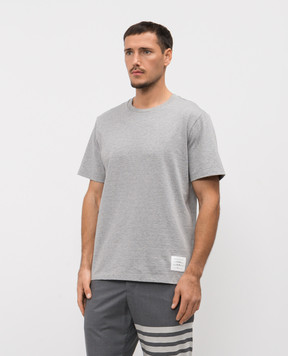Thom Browne Grey melange T-shirt with logo MJS067A00042