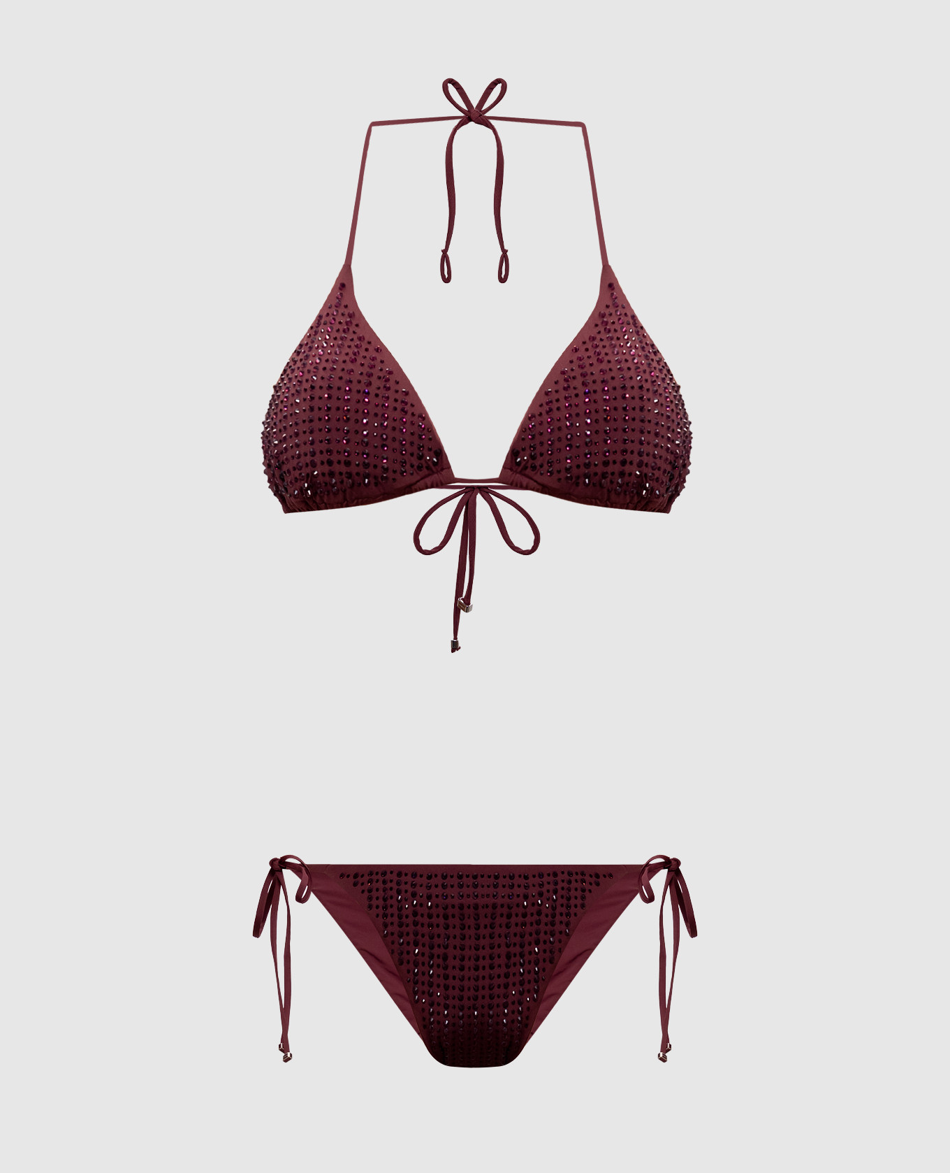 Burgundy swimsuit MALIBU with crystals