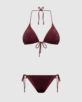Venuja Burgundy swimsuit MALIBU with crystals BI005A