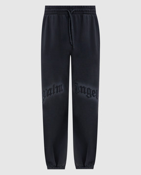 Palm Angels Grey joggers with logo print PAMCH001FL003