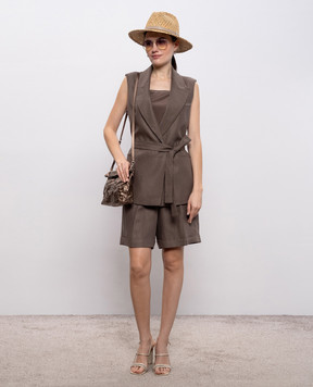 Peserico Brown silk T-shirt A08921D07325