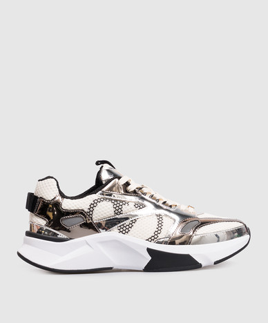 Ivory metallic sneakers