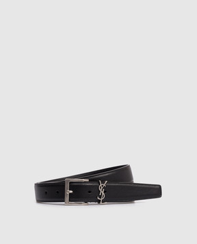 Saint Laurent Black leather belt CASSANDRE 864585BOO0E