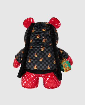 Sprayground Children's red backpack DIABLO SCRIBBLE FIRE MONEYBEAR in the shape of a bear 910B8696NSZ