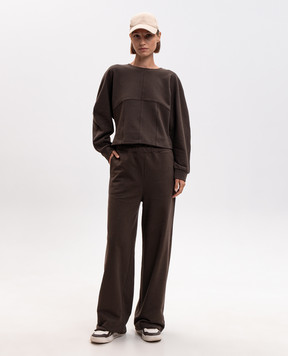 Twinset Brown sweatshirt with accent stitching 262TP272A