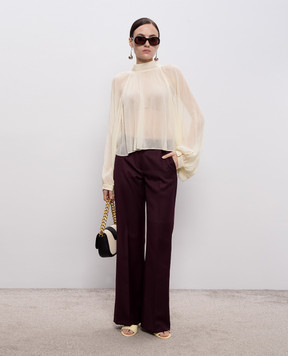 Max & Co Purple flared pants ESTROSO with wool MCOESTROSO