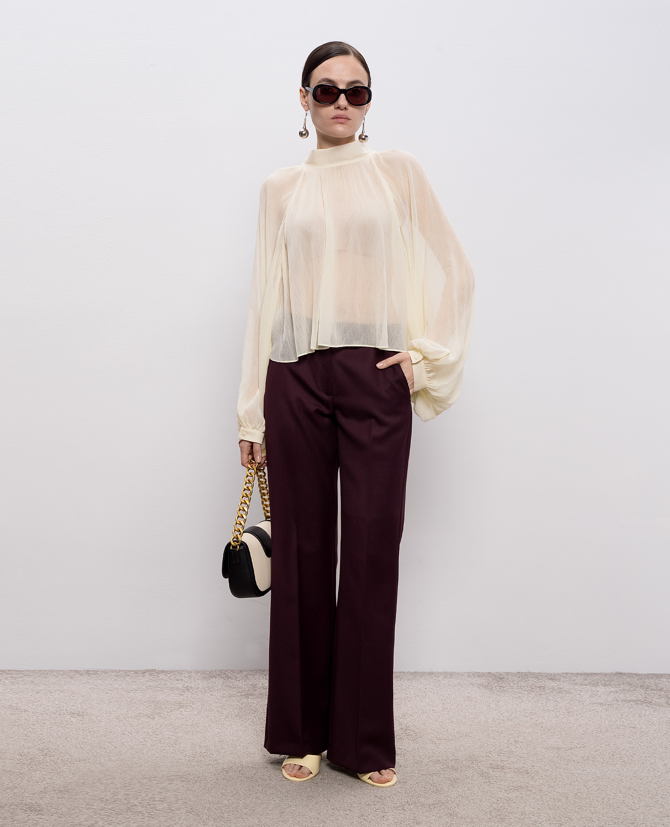 

Purple flared pants ESTROSO with wool Max & Co, Violet