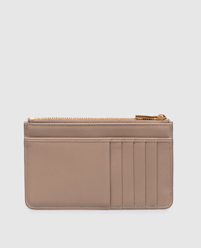 Dolce&Gabbana Brown leather cardholder with metal plate BI1261A9S25