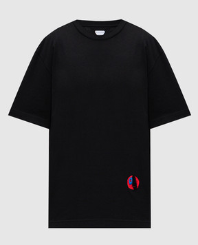 Bottega Veneta Black T-shirt with textured embroidery 864789V6F40